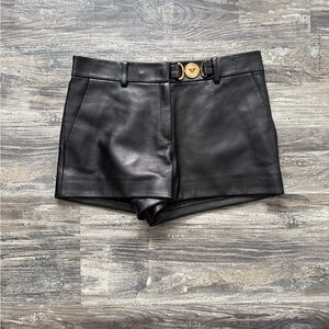 Versace SS21 Medusa Buckle Leather mini Short